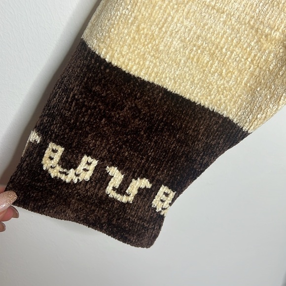 HILARY SMITH Southwestern Cowboy Chenille Tribal Cardigan Sweater Concho Buttons - Picture 8 of 15